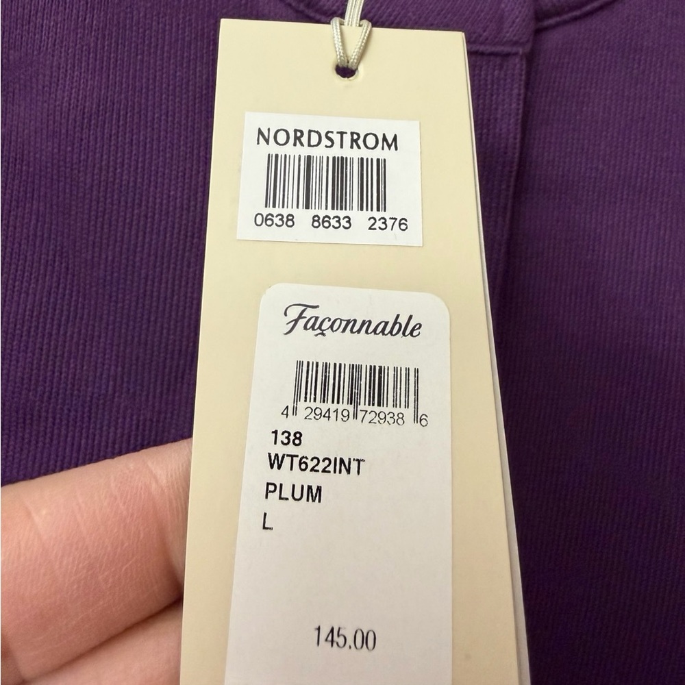 NWT Faconnable Large Plum Purple Zip-Up Bomber Jacket - Picture 4 of 11